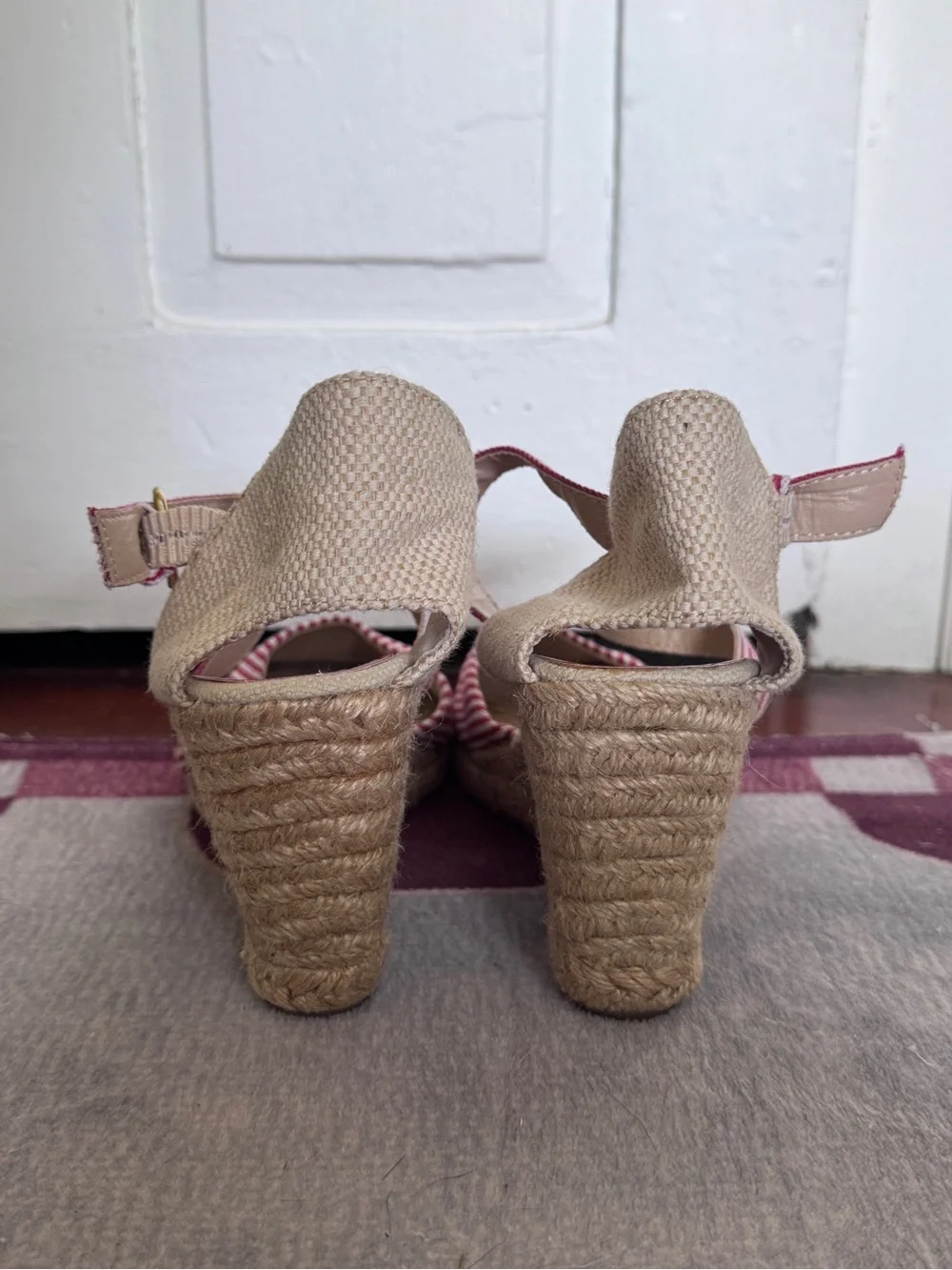 Adrienne Vittadini Coastal Grandma Ankle Strap Espadrille Wedges Sz 9